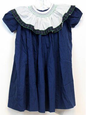Vtg 90s Monday's Child Blue Dress Smocked Southern Chic Classic Country Sweet